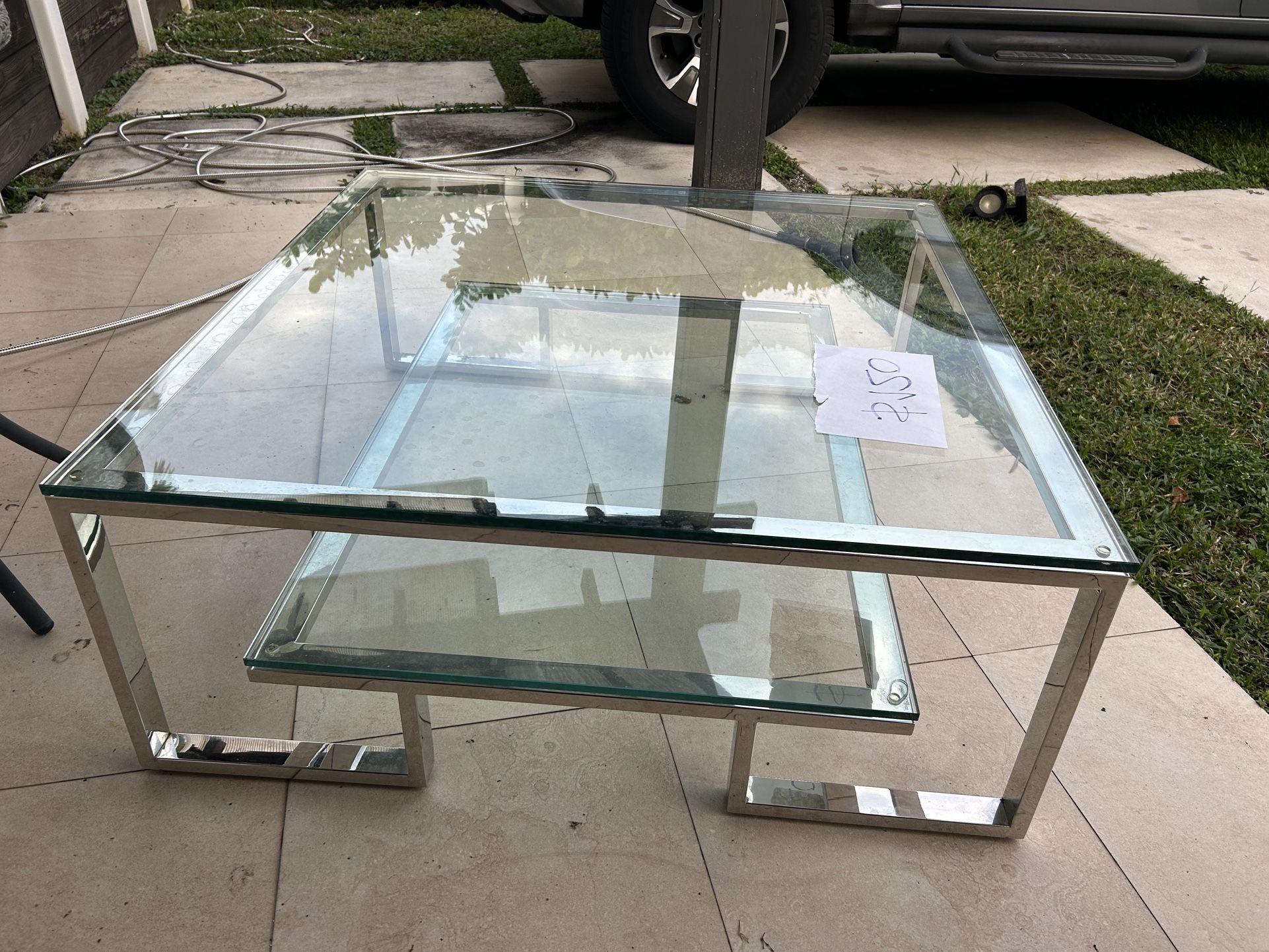 Designer glass coffee table Must Go!! This Week