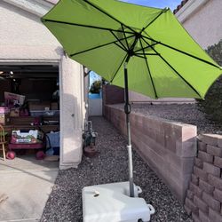 Shade Umbrella Green 7 1/2’ (90”) Wide. 3 Tilt Positions.