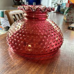 Cranberry Hobnail Student Lamp Shade