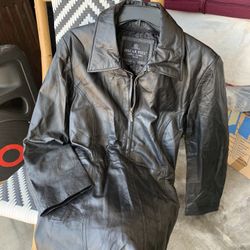 Black Leather Jacket  Size Large 