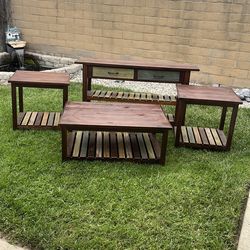 Coffee table, end tables, entryway table