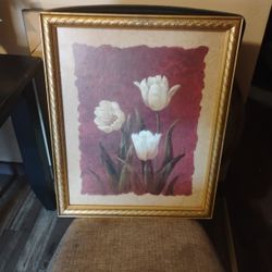 White Flowers Picture Frame.