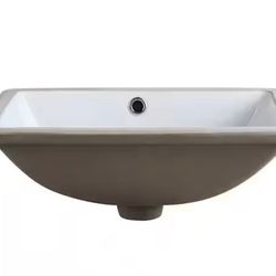 20 in. W x 15 in. D x 7.75 in. H Rectangular Ceramic Undermount Bathroom Sink in White