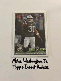 Mike Washington,Jr. Las Vegas Raiders RB Topps Short Print Insert Rookie Card.