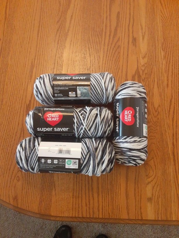NEW Red Heart ZEBRA YARN 5 OUNCE EACH