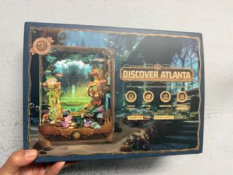 Timory Discover Atlanta Atlantis DIY Book Nook Kit SQ-08 | 313 Pcs Wooden Miniature Diorama with Touch Light, Rotating Gears, Sound | Bookshelf Insert