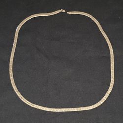 VTG Sterling Silver 925 ITALY Necklace Herringbone 5mm Chain 24” 22 Grams Patina