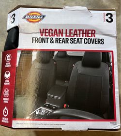DICKIES VEGAN LEATHER FRONT AND REAR SEAT COVERS BRAND NEW IN THE BOX
