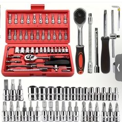 46 pieces set set socket wrench Quick small fly auto repair ratchet screwdriver combination tool