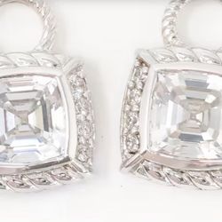 Judith Ripka Large Sterling Silver Pendant Charms