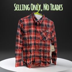 Vans Dude Woven Button Collard Shirt Size Youth Large