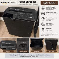 AmazonBasics Cross-Cut Paper Shredder