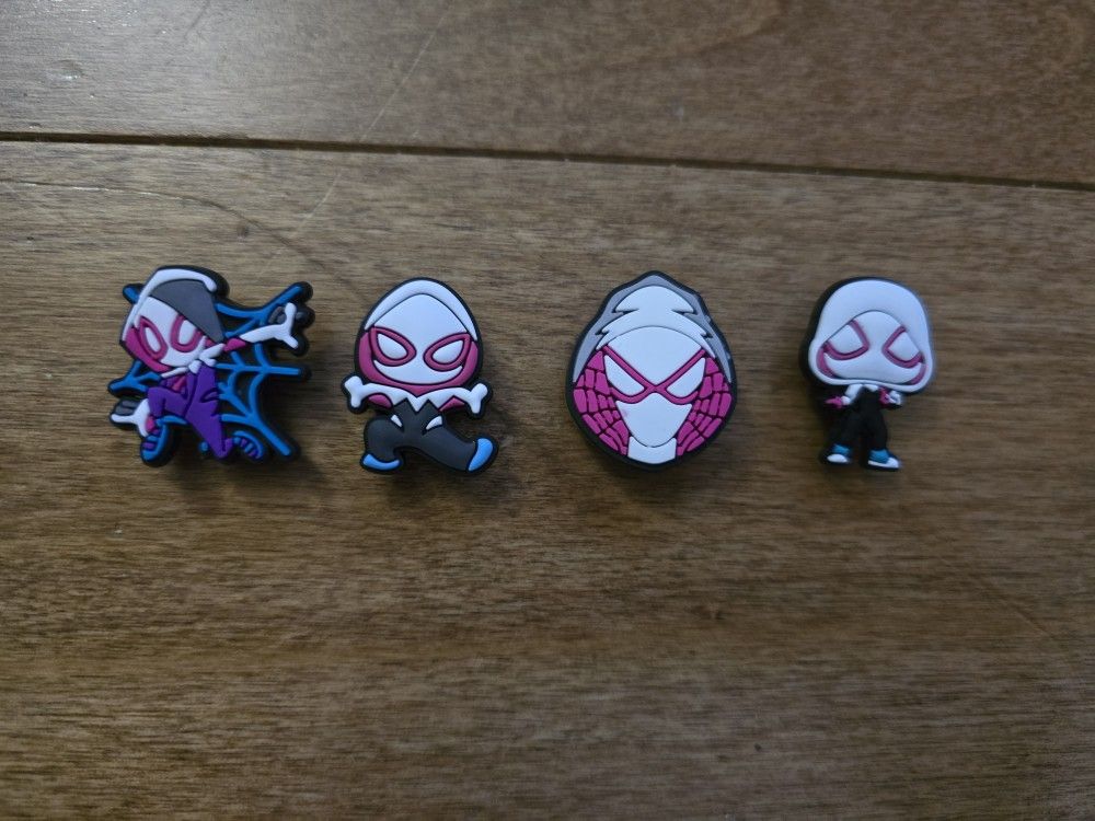 Lot Of 4 Spidergirl Shoe Charms 