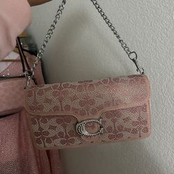 Pink Custom Made Bedazzled Tabby Coach Purse 