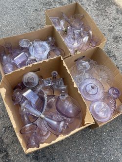 Vintage lot of FENTON ? Glass Pink Dusty Rose Lavender Purple big bundle nice collection great shape
