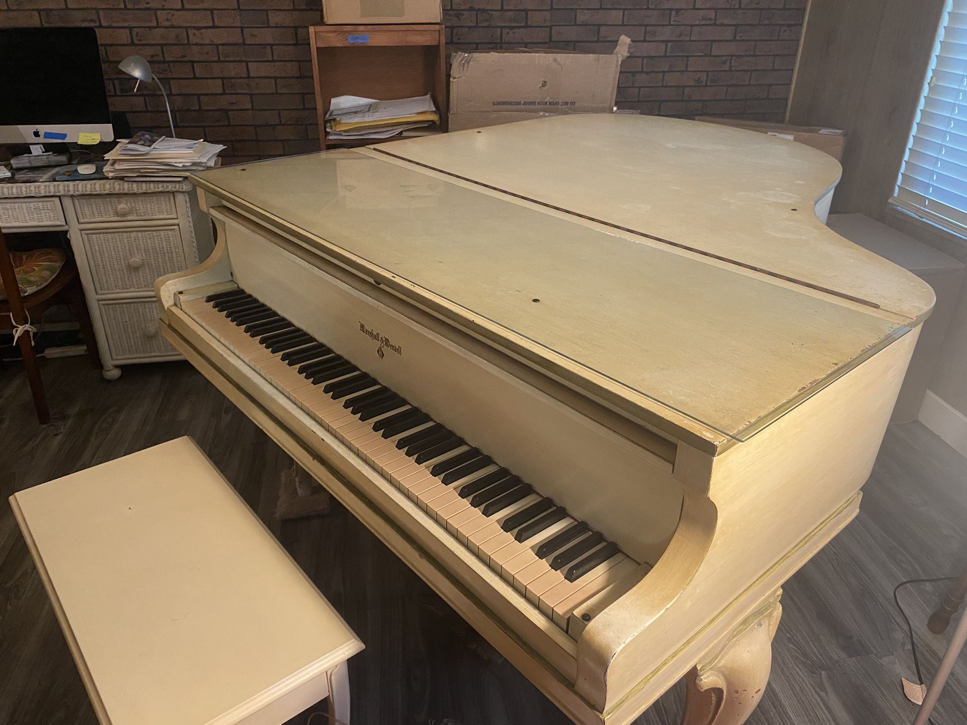 Free ivory color, baby grand piano!