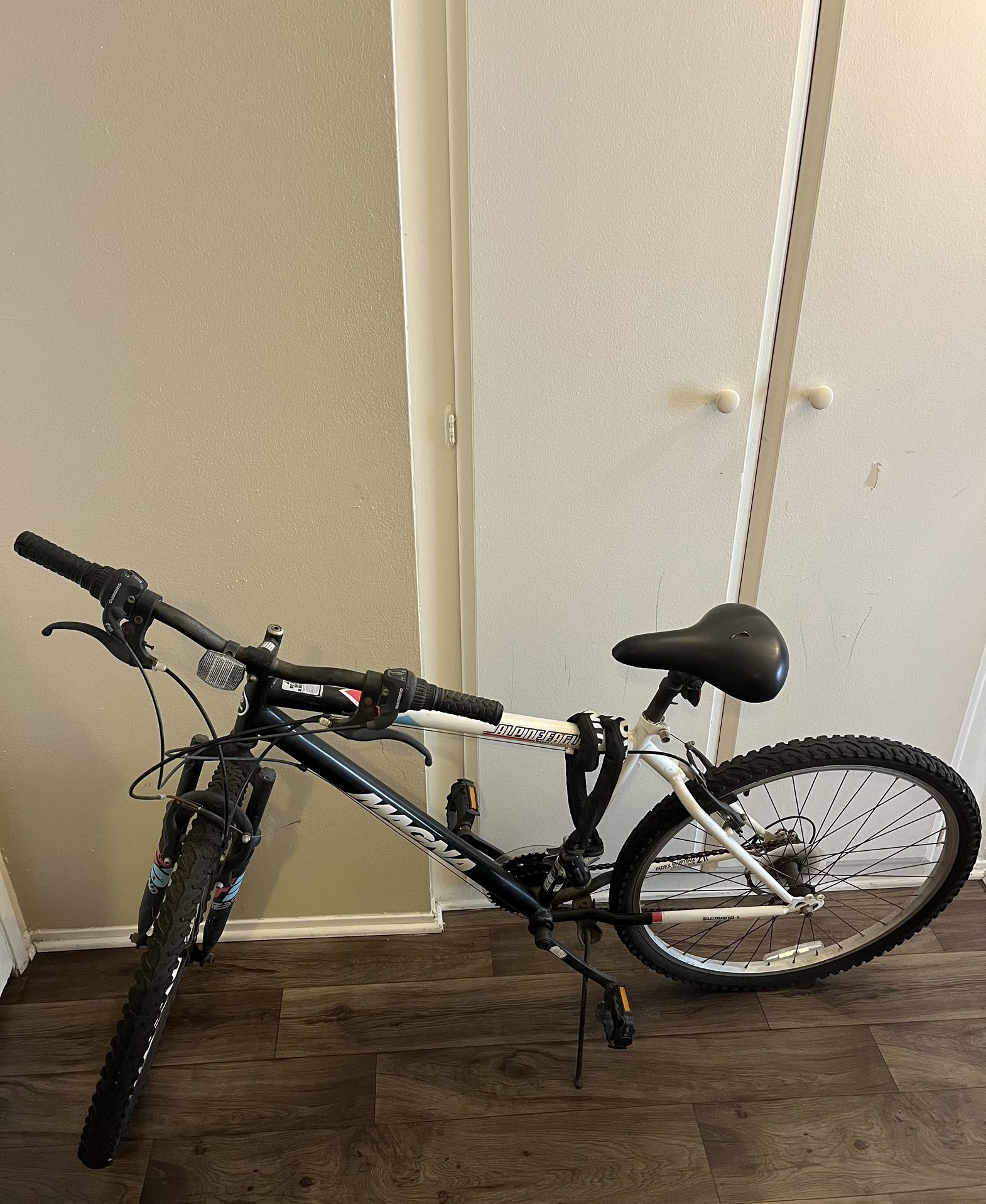 Magna Alpine Eagle Mountain Bike - 21-Speed Shimano Gears, Kickstand & Seat with Minor Tear