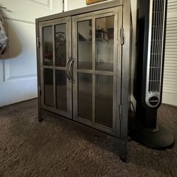Metal and Glass Storage Cabinet 