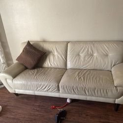 White leather Couches