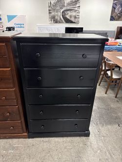 BRAND NEW Black Dresser, Solid Wood Chest of Drawers, Pine