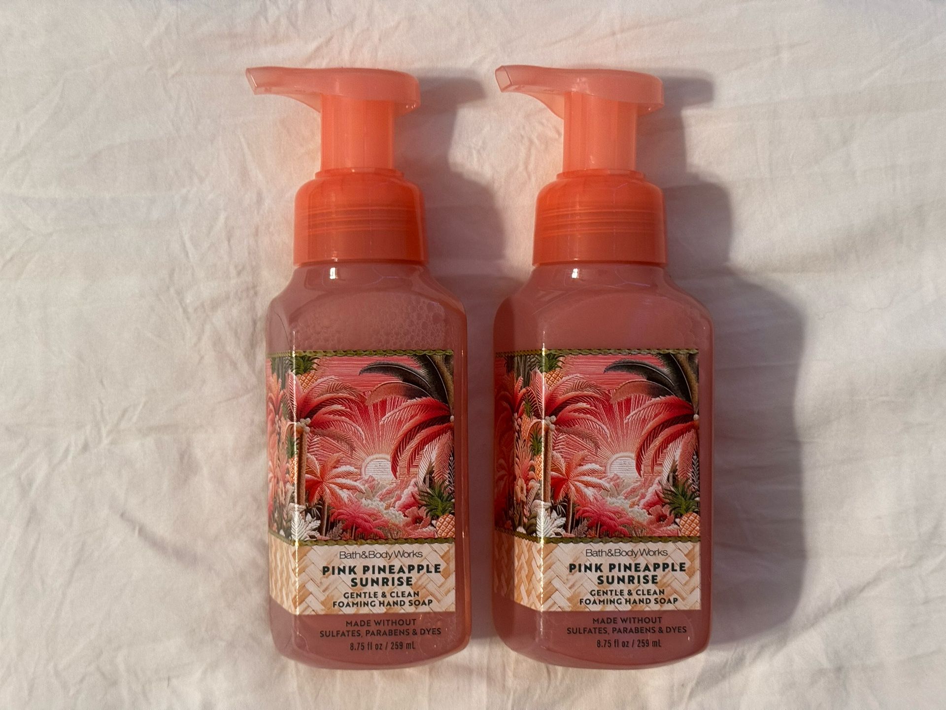 2 NEW Bath And Body Works 2025 Pink Pineapple Sunrise Foaming Hand Soap