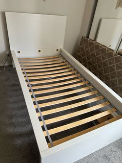 White Ikea Malm Twin Size Bed Frame