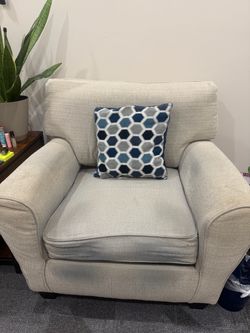 Cream Fabric Accent Armchair Free