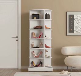 360° Rotating Shoe Cabinet | 6 Layers | Space-Saving Organizer for 24 Pairs,