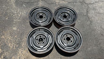 Four Narrow width 15 Inch Steelies For Classic Ford Cars 5 On 4.5 Lug pattern