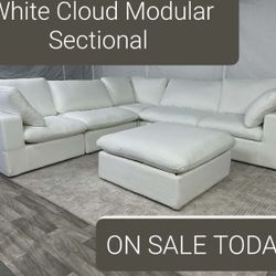 White Cloud Couch Modular Sectional Sofa With Ottoman