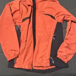 Patagonia Rain Jacket Coat Orange Black Women Small