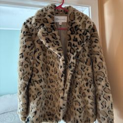 Faux Fur Cheetah Coat Small