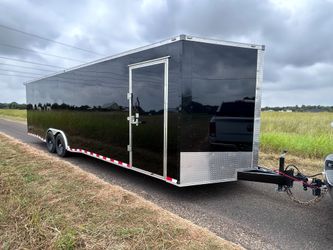 2026 TrueBlue 28x8.5x7 Black Enclosed Car Hauler Trailer 14K GVWR