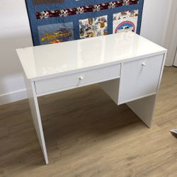 White Desk 40in Long, 19 In Wide. 31in Tall