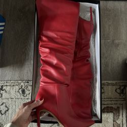 InC Red Thigh High Boots