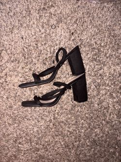 Black Strappy Block Heel Sandals