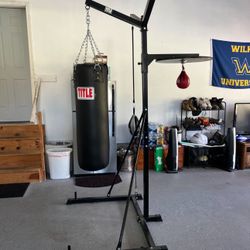 TITLE Boxing 4-Score Punching Bag Stand Bundle