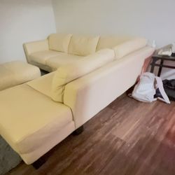 Need Gone Real Leather Sectional Sofa With Ottoman