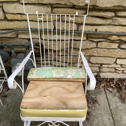 White metal rocker project chair 