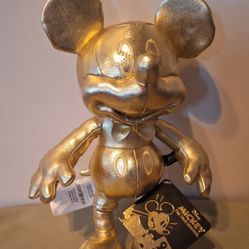 Disney Golden 90th Year Mickey Mouse-Steamboat Willie Plush-NWT