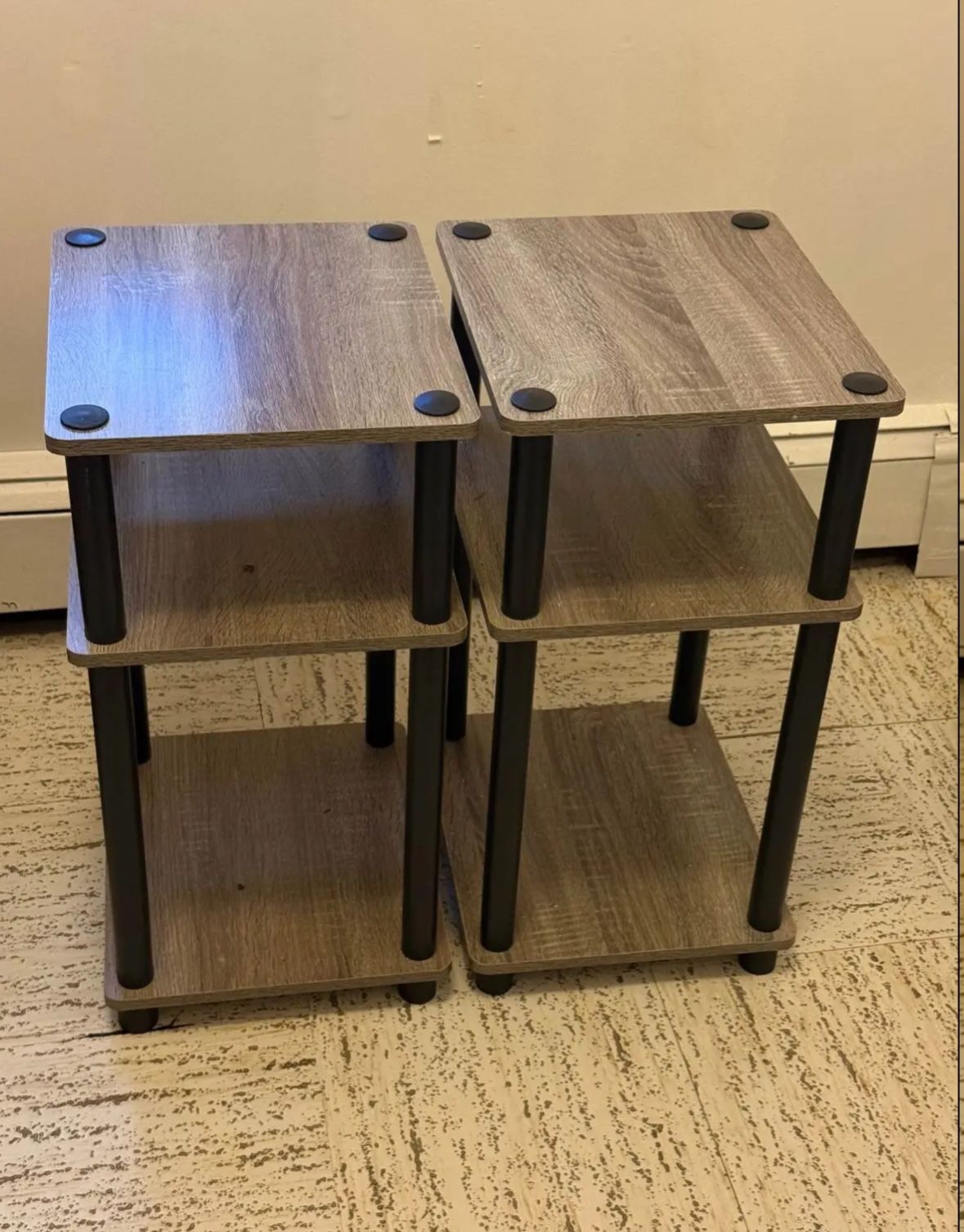 Pair of Modern 3-tier Night Stands