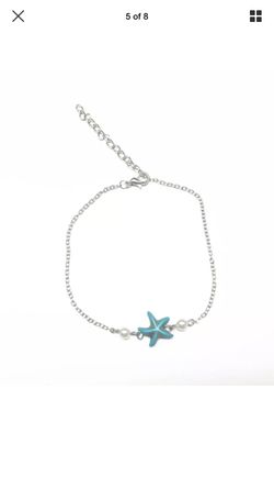 Silver Chain Starfish Anklet Bracelet