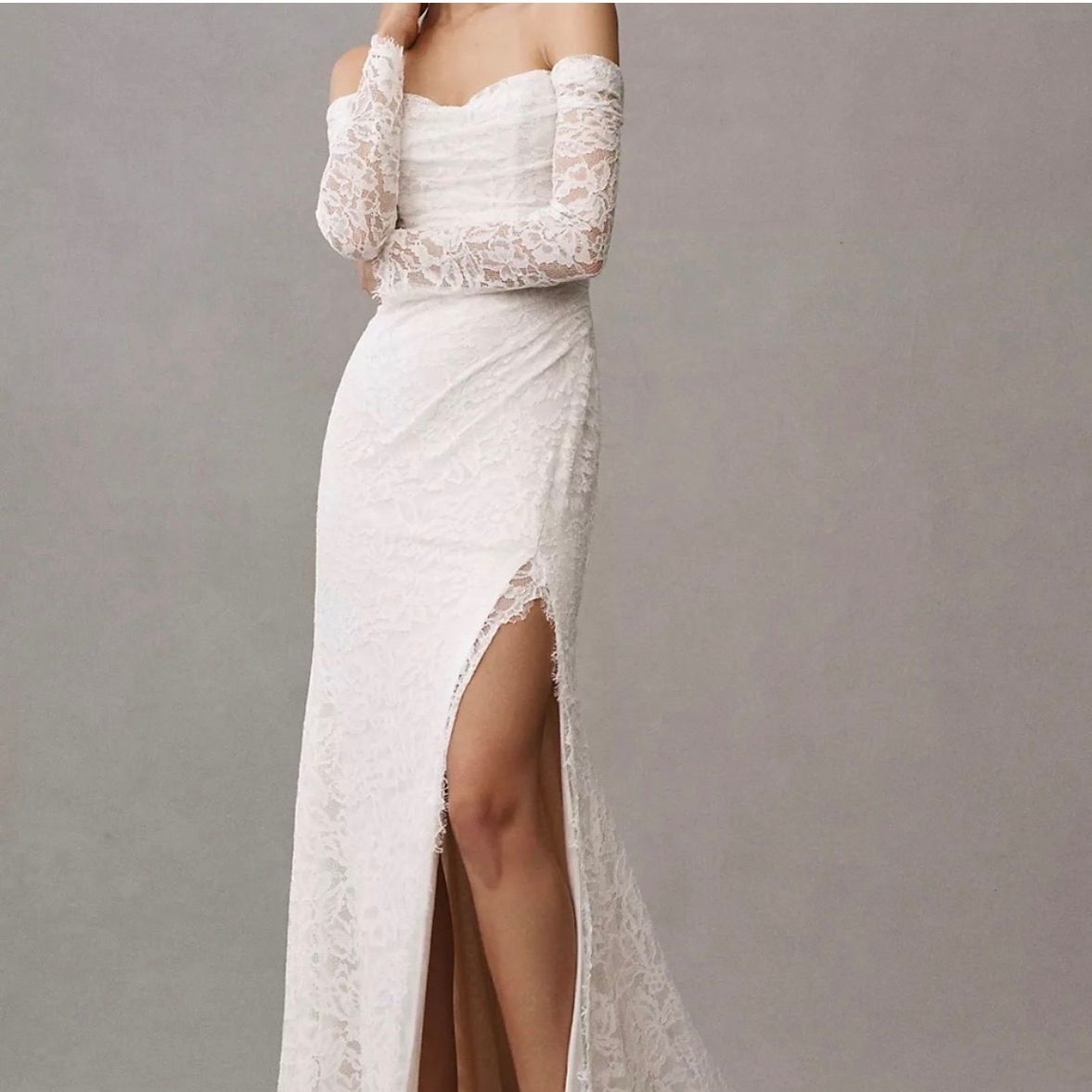 Jenny by Jenny Yoo Off Shoulder Lace Wedding Gown