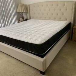 New In Box King Bed Frame With Mattress (read Description Below)