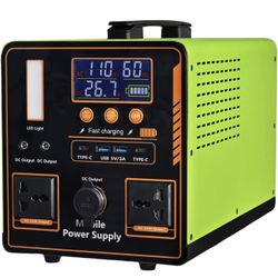 Brand New Portable Power Station, 1216Wh 1200W，Automotive-grade LiFePO4 Battery，backup power supply，Reinforced Metal Frame，uitable for outdoor camping