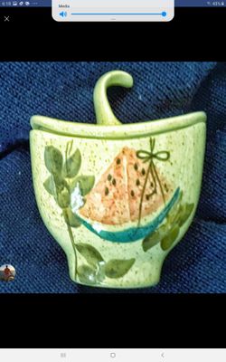 Red wing Tampico covered sugar bowl with lid PERFECT ! Watermelon fruit pattern