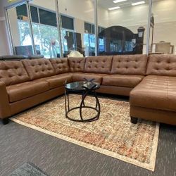 Brand New/Brown Leather Large Sectional,seccional, Couch,living Room/ Sofa / Delivery Available,Financing Options 