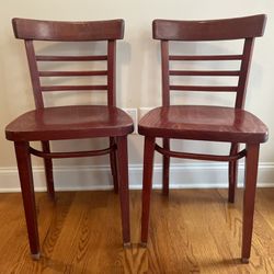 Mahogany Wooden Ladder Back Chairs - Set of 6