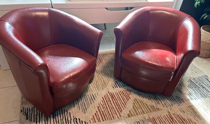 2 leather swivel chairs