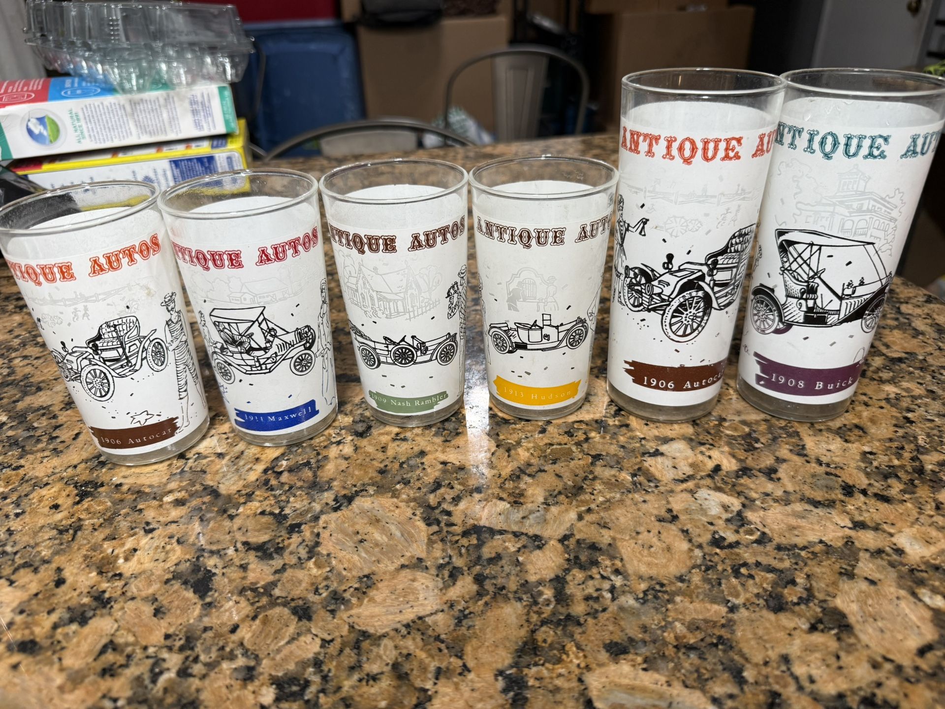 Antique Auto Glass Cups
